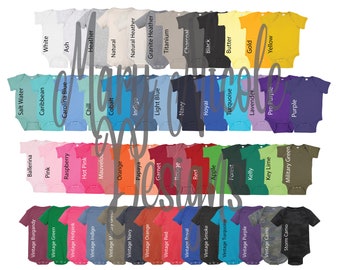 every color  Digital File Shirt Color Chart // rabbit skins 4424 bodysuit Color Chart // Etsy Color Chart // Tshirt Color Chart
