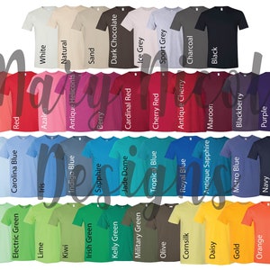 gildan 64000 softstyle/ Unisex Color Chart // Etsy Color Chart