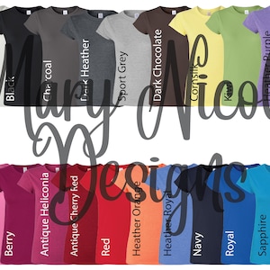 g640L Gildan estilo suave LADIES Jersey Color Chart // Etsy Color Chart // Tshirt Color Chart