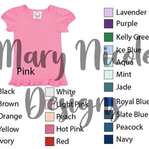 every color color chart, ruffle tee shirt   color chart  , blanks boutique color chart