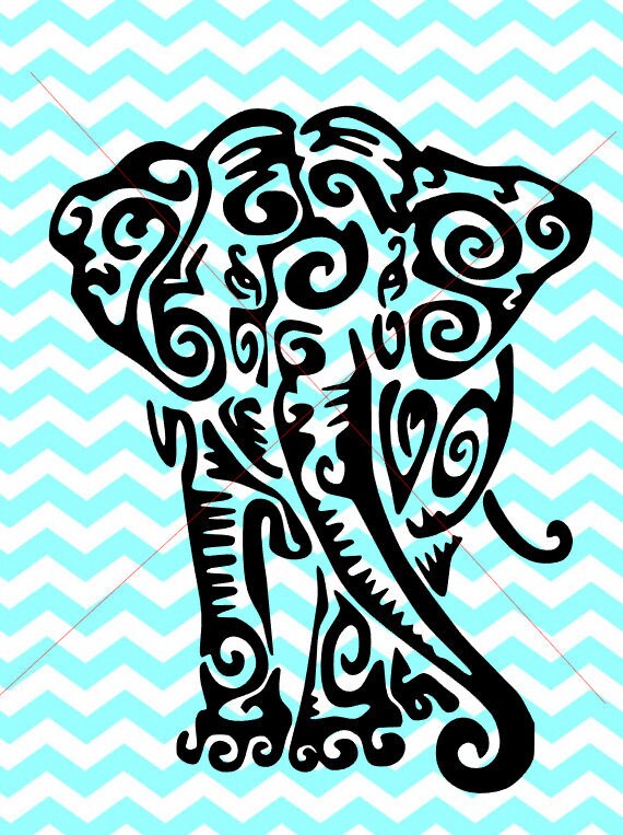 Download Tribal elephant SVG format | Etsy