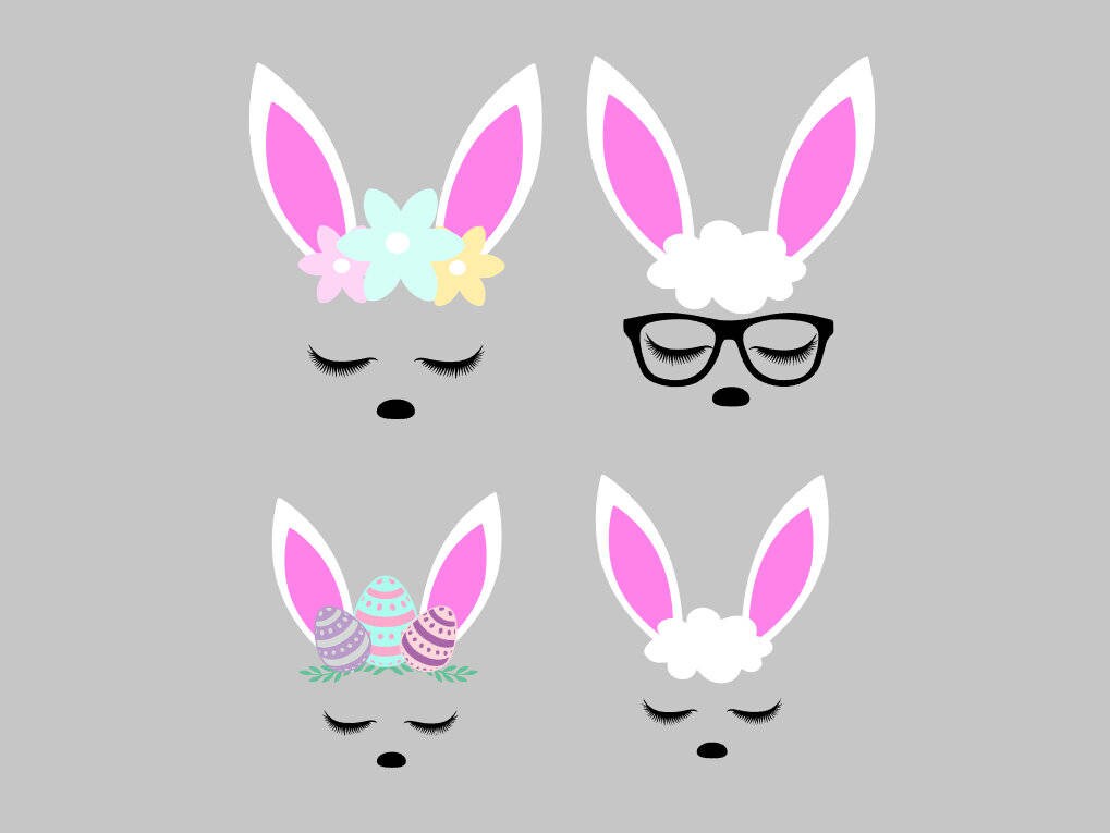 Download Bunny Faces Cut Files svg png dxf eps cricut cameo | Etsy