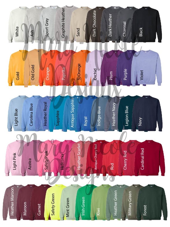 gildan 18000 colors