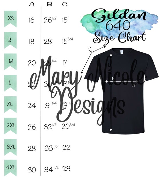 Gildan G500b Size Chart
