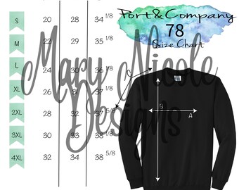 PORT AND COMPANY 78 Maattabel T-Shirt Mockup Flat Lay