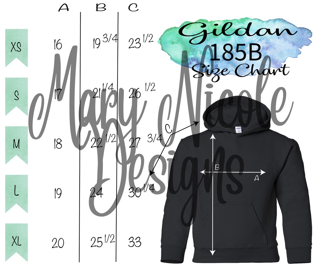 Gildan G185b Size Chart T-shirt Mockup Flat Lay - Etsy