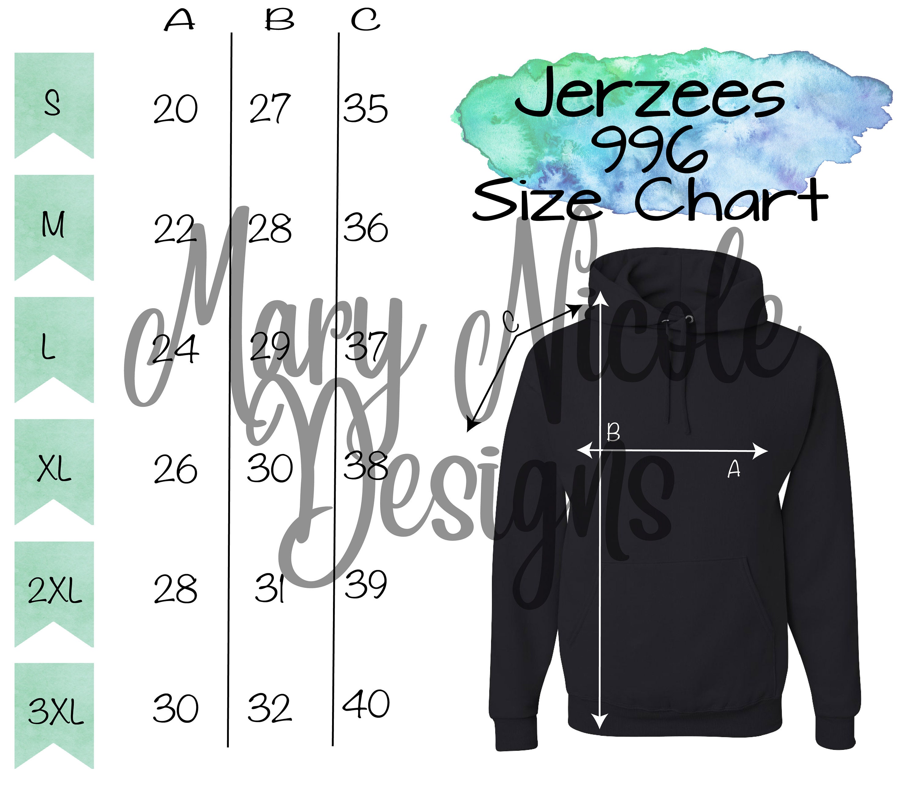 jerzees size guide