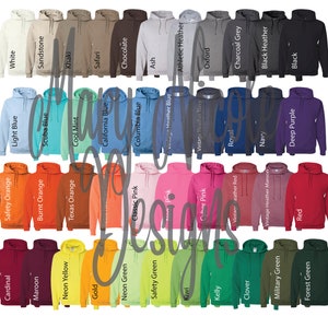 Jerzee 996 hoodie Digital File Shirt Color Chart //Jerzees996M nisex Jersey Color Chart // Etsy Color Chart