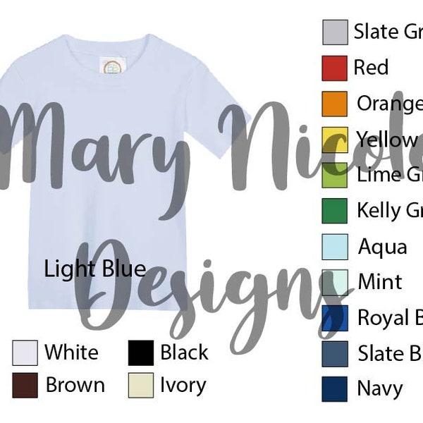 every color color chart, boys short sleeve color chart , blanks boutique color chart ,boys short sleeve t-shirt color chart