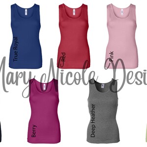 Tabla de colores Bella and Canvas 1080/TANK // Tabla de colores Etsy // Tabla de colores de camisetas