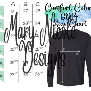 comfort colors 6014 Size Chart T-Shirt Mockup Flat Lay