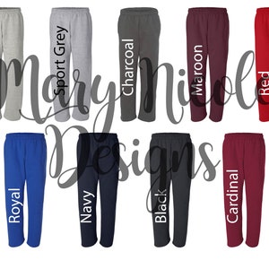 Gildan 123 /pants color chart // Etsy Color Chart