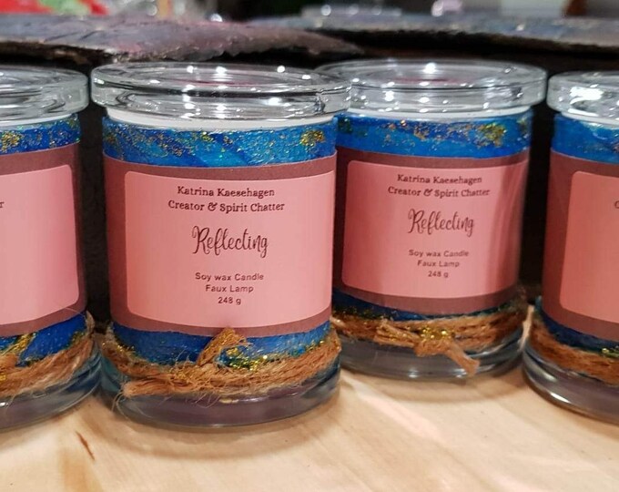 Faux lamp reflecting candle small 248grams or large 585g