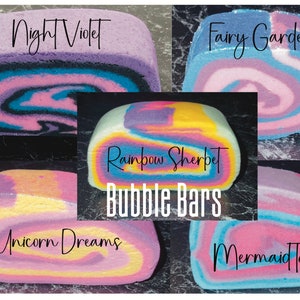 Bubbly solid bubble bars, solid bubble bath