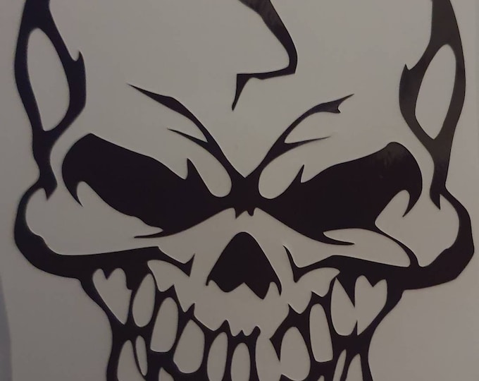 Skull car decal, mini skulls, permanent vinyl, car decal, decoration, sticker, decal, label, tag, bow skull and bones