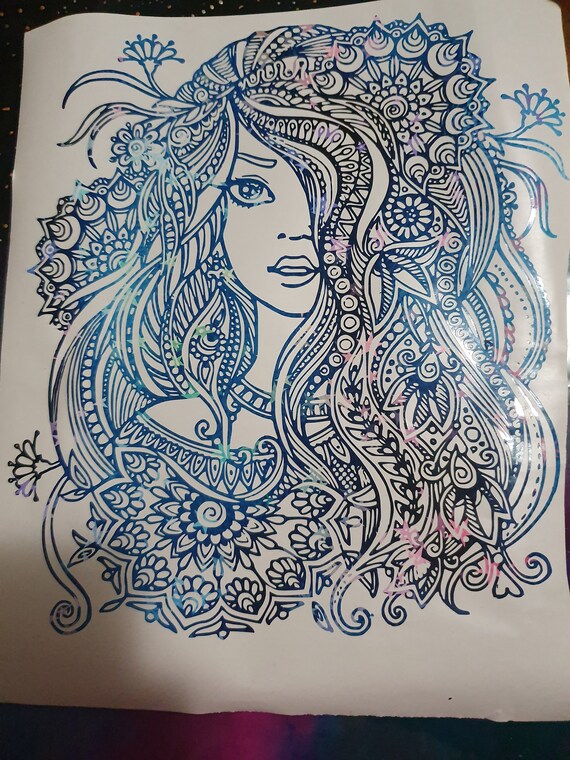 Car decal permanent vinyl, sticker, decal, decoration, mandala, rainbow, animal, sugarskull, turtle, cow, giraffe, galaxy, skull, pitbull
