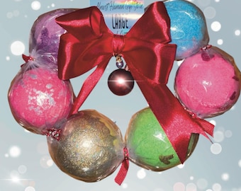 Bath bomb Christmas gift wreath mini or large