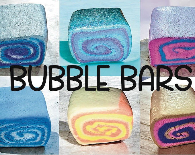 Bubble bars, bubbly bars, solid bubble bath, bubble bath, luxury bath, bubble truffle, jelly roll