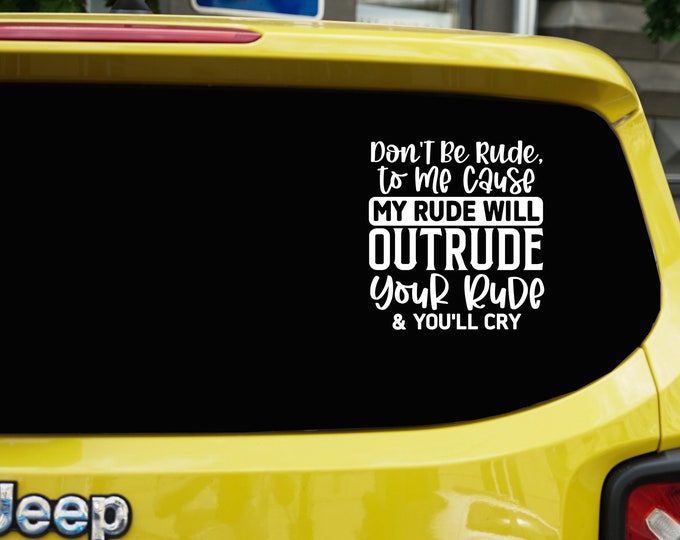 Adult 18+ fck around and find out decal car sticker, bumper sticker don't be rude to me