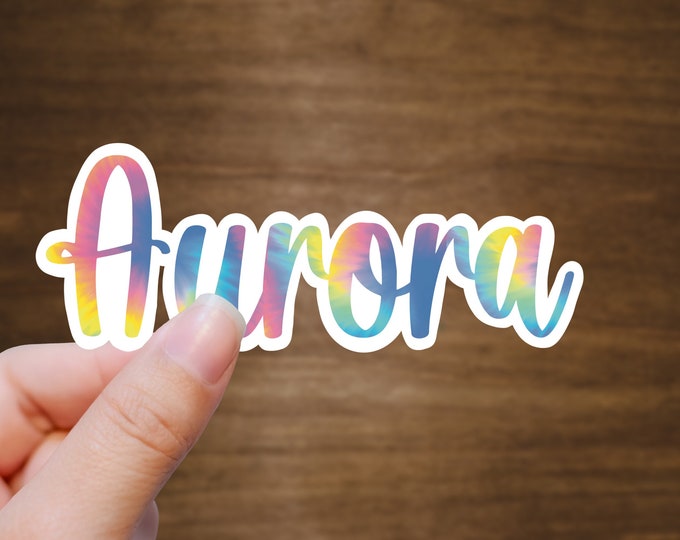 Offset printed vinyl stickers name decal, tag, name tag, decal, rainbow, camo, tie dye