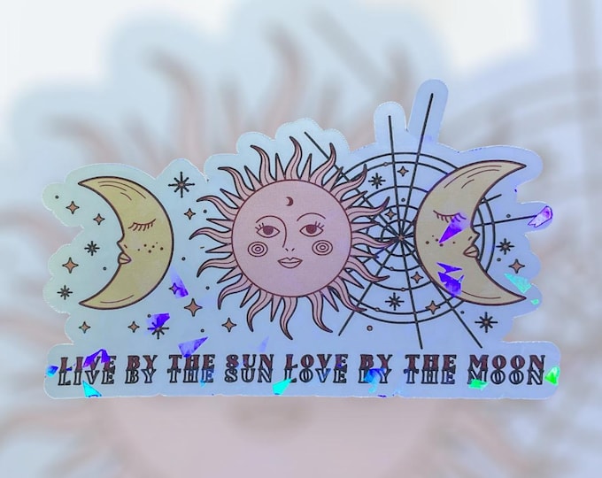 Boho style Live by the sun love by the moon decal sticker
