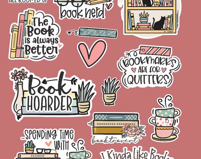 Book lover decal sticker sets