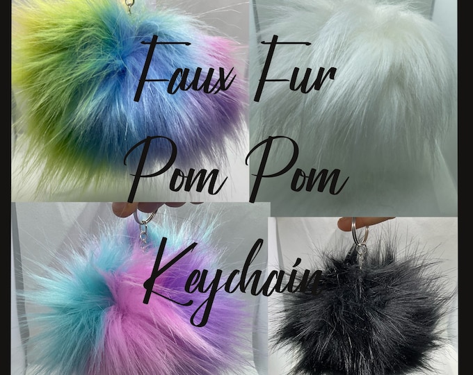 4 inch diameter faux fur keychains
