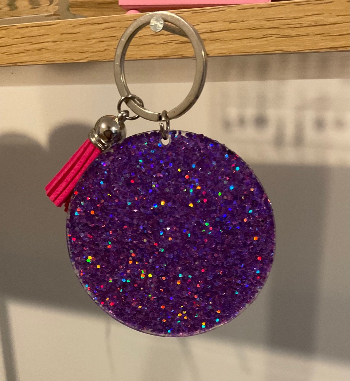 7cm Personalised acrylic glitter keychains with tassles bag Etsy