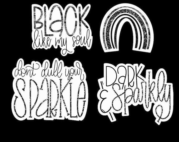 Black themed vinyl stickers