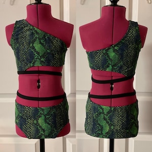 Made to Order Snakeprint dance set, girls Dancewear, dance photo shoot, dance audition, dance convention, dance outfit, dance class