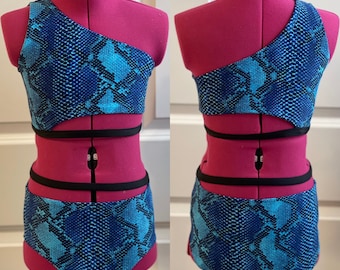 Made to Order snakeprint dance top, girls Dancewear, dance photo shoot, dance audition, dance convention