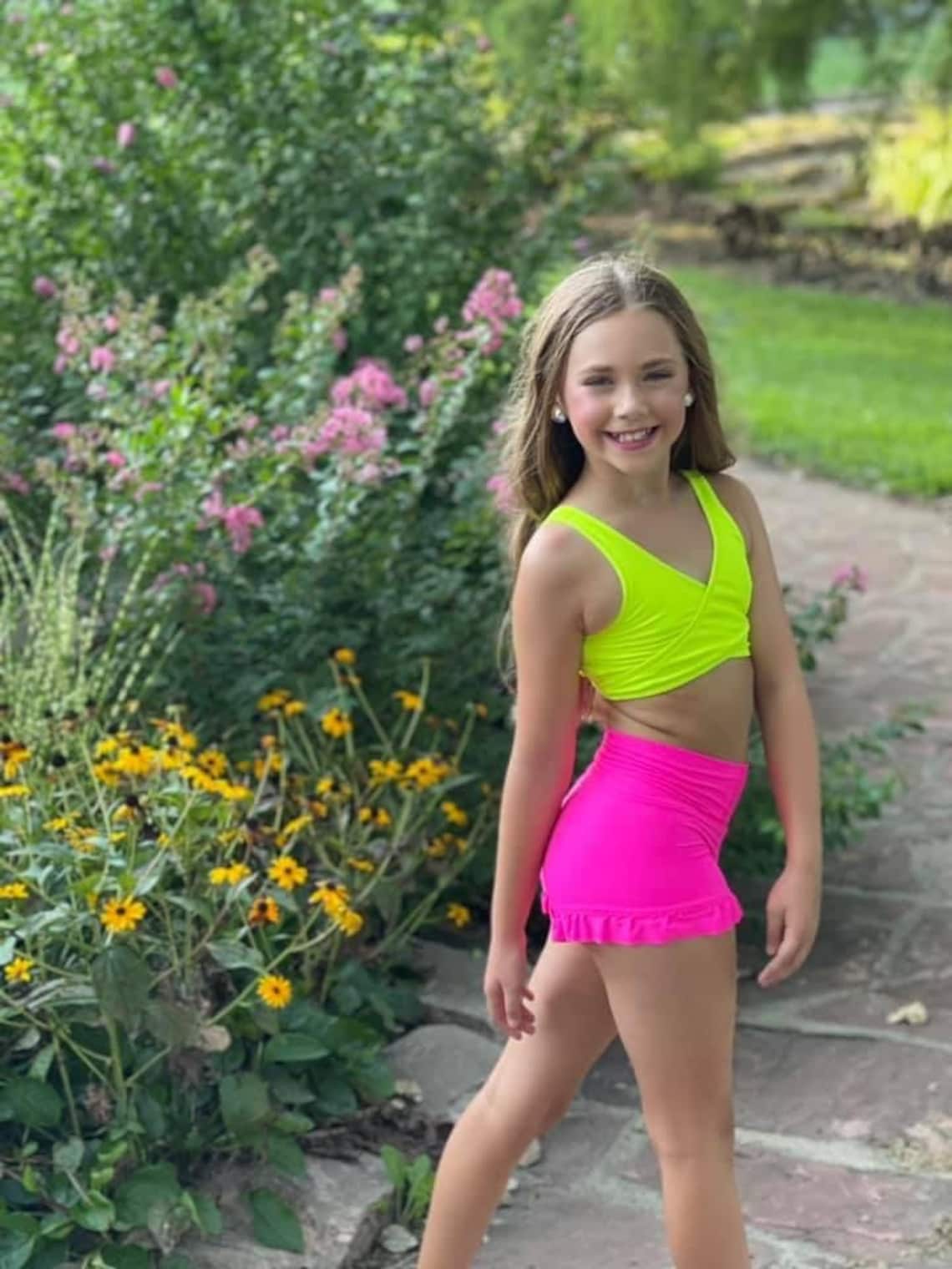 Lilly Ruffled Dance Shorts Convention Dancewear Girls Etsy