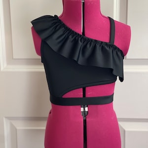 Lola ruffled top, girls Dancewear, dance separates, dance convention, dance photo shoot, dance audition, womens Dancewear, dance separates