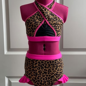 Made to Order Lexi dance set. Girls Dancewear. Womens Dancewear. Convention wear. Dance photo shoot. Girls dance class. Cheetah Dancewear.