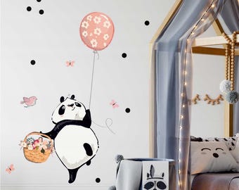 Naklejka panda i balonik - rozmiar XL