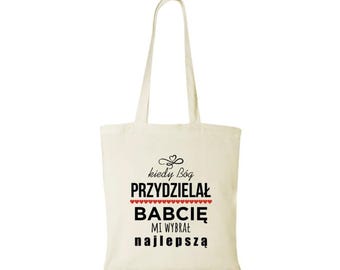 Polish tote bag Grandma gift Babcia funny quote shopping bag BAG.194