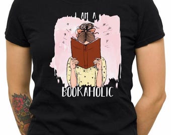 Koszulka "Bookaholic" - zabawny prezent dla mola książkowego, miłośniczki książek