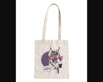 I Am So Magical Funny Dog Tote Bag Cotton Canvas Shopping Bag BAG.348