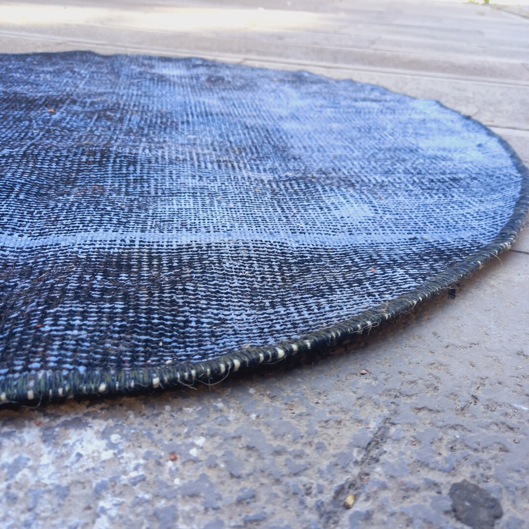 Navy Blue Round Rug 2.5 Feet Round Rug Small Round Rug Etsy