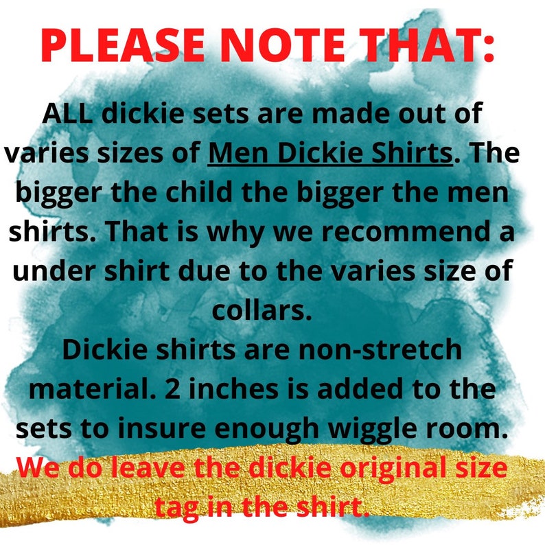 PLAIN 2PC Dickie Sets PLEASE READ image 3
