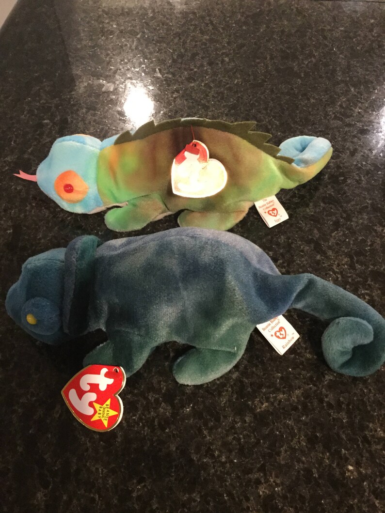 Iggy and Rainbow RARE Ty Beanie Babies Duo - Etsy