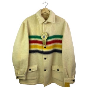 60s Hudson Bay Striped Blanket Wool Coat *With Original Tags* Sz Large