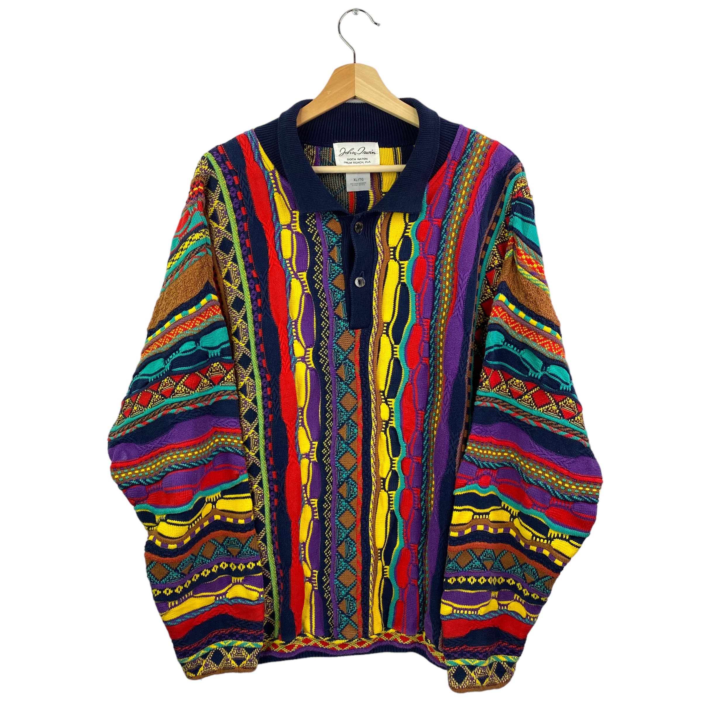 VTG Coogi Style John Orwin 90's Colorful Men's 3D Knit VTG Coogi Style John Orwin 90's Colorful Men's 3D Knit