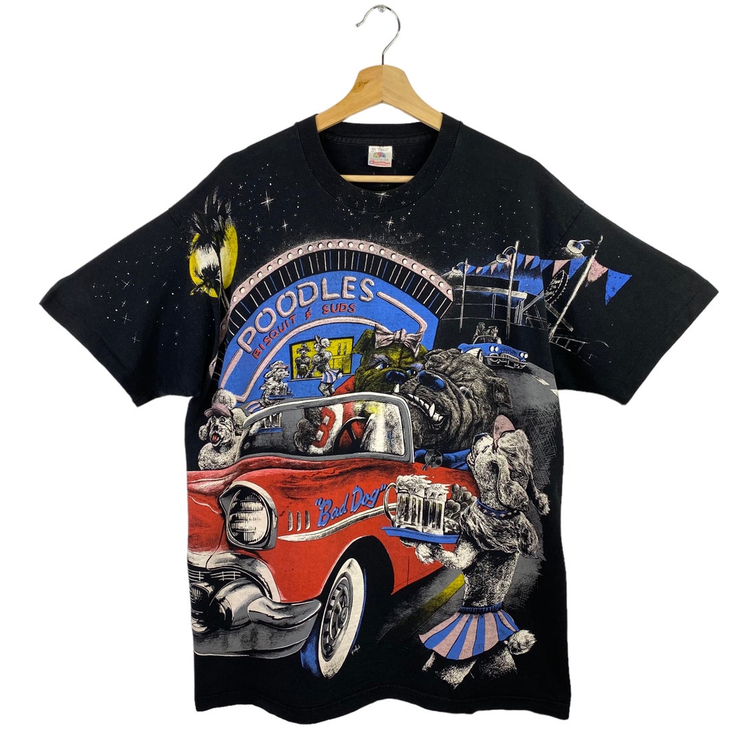 VTG Bad Dog T Shirt Black 50s Diner Chevy Bel Air Car 90s All Etsy