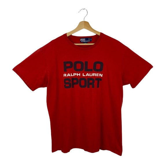 90s Polo Sport Ralph Lauren T Shirt Red Big Spellout Vintage - Etsy