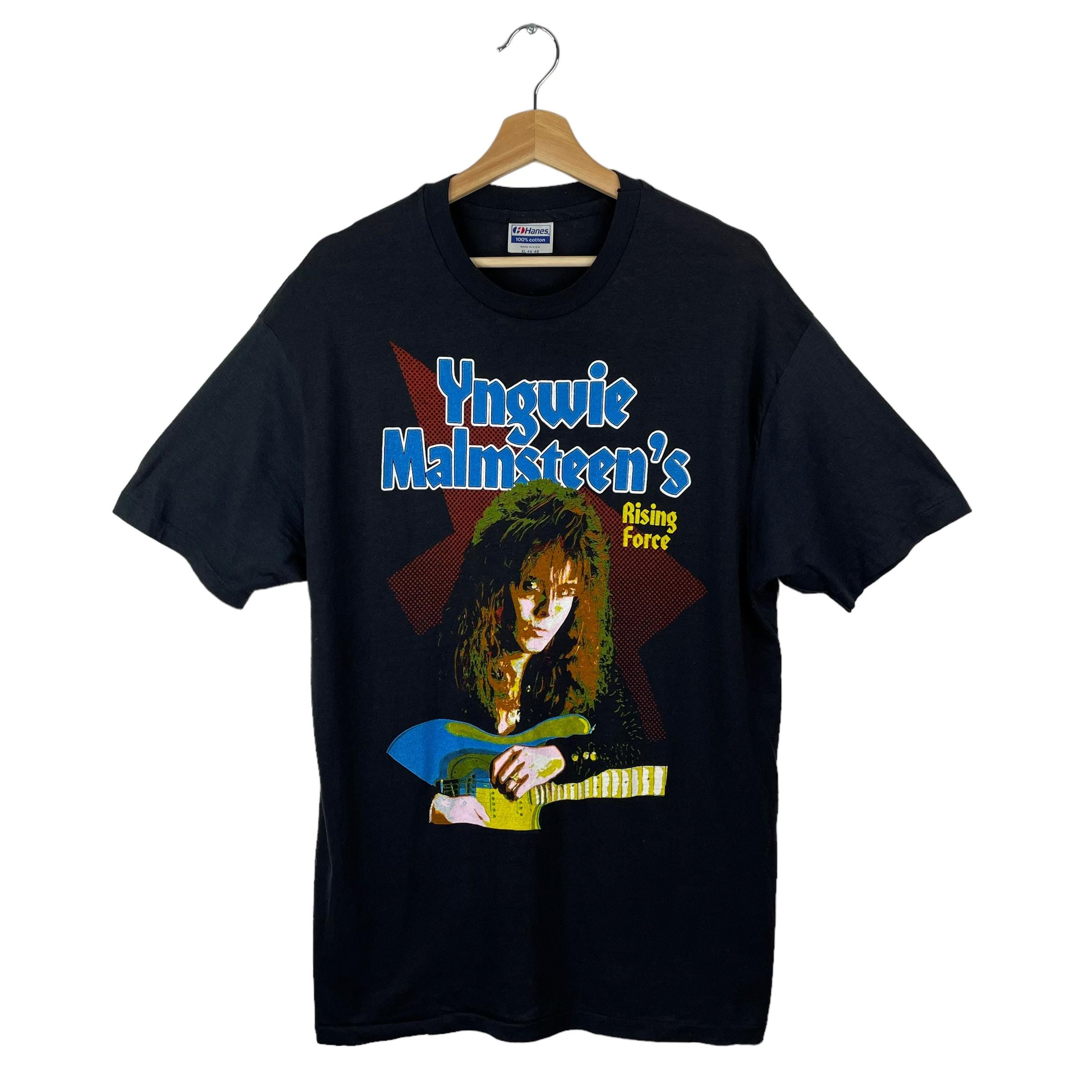 YNGWIE MALMSTEEN Who? Vintage 90s Tour T Shirt Black XL LP