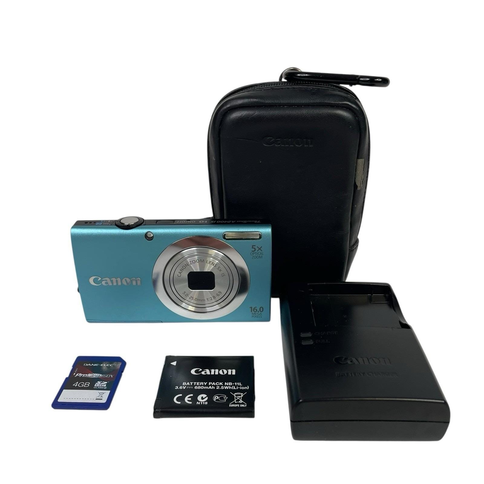 Canon Powershot A2400 IS BLUE 16.0MP Digital Camera W/battery