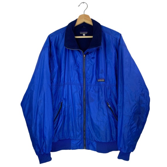 VTG Patagonia Men's Blue Bomber Jacket Sz L 90's Made in USA