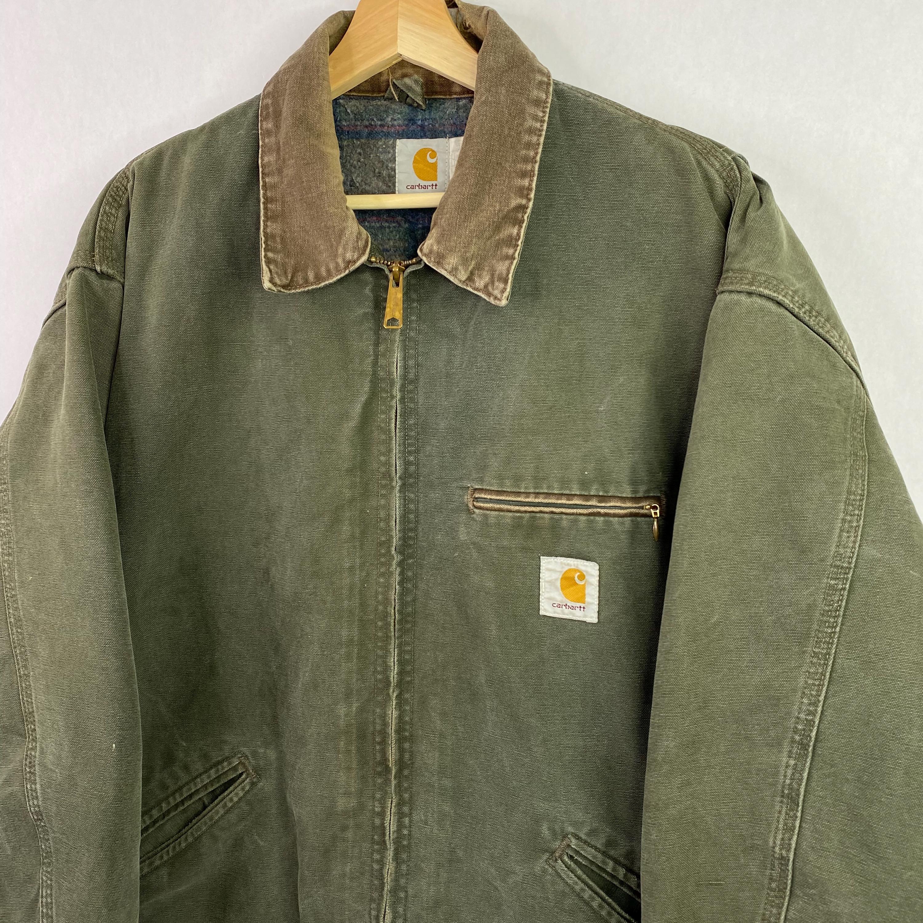 VTG Carhartt Detroit Jacket J97 MOS Size 2XL Green Plaid VTG Carhartt Detroit Jacket J97 MOS Size 2XL Green Plaid