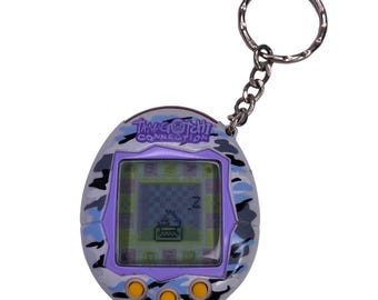 Tamagotchi Connection V3 Purple Blue Camo Print 2004 Bandai Tested Working**